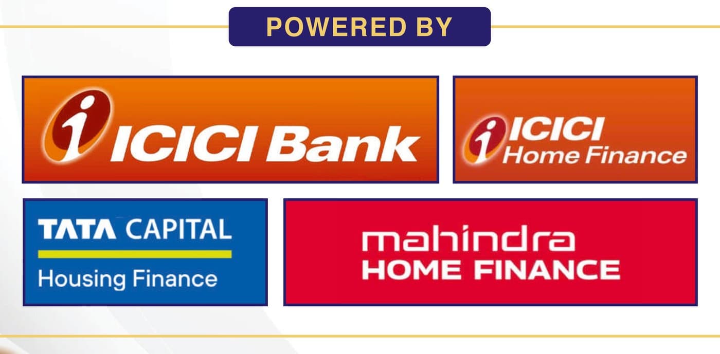 Project financing partners — ICICI Bank, ICICI Home Finance, Tata Capital Housing Finance, Mahindra Home Finance